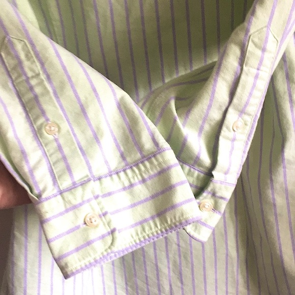 RALPH LAUREN BRAND 100% COTTON STRIPED SLIM FIT BUTTON DOWN OXFORD SHIRT TOP 8 M - Picture 8 of 10